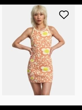 RVCA Peach and Yellow Floral Backless Mini Dress, Rvca Makes The Softest Clothes